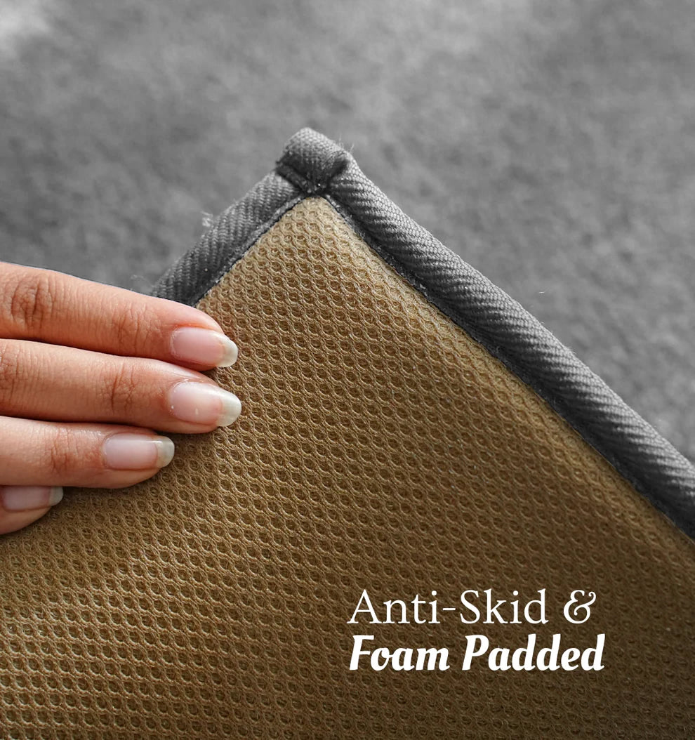 Classic Knitted Border Foam Padded Bathmat - Misty Harbor