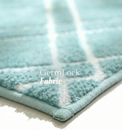 Knitted Geo Diamond Foam Padded Bathmat - Arctic Teal