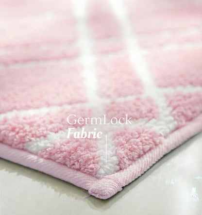 Knitted Geo Diamond Foam Padded Bathmat - Blush Quartz