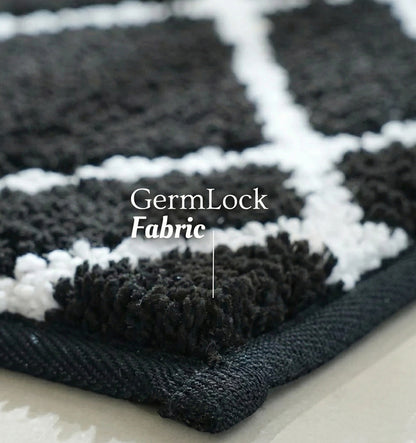 Knitted Geo Diamond Foam Padded Bathmat - Onyx Grid