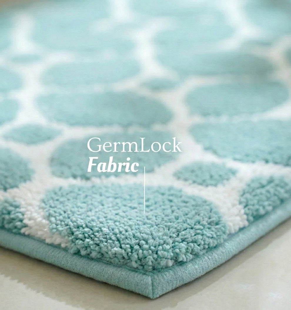 Knitted Geo Diamond Foam Padded Bathmat - Icy Teal