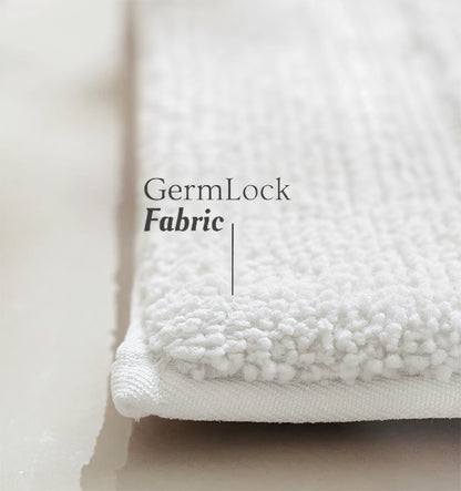 Classic Knitted Border Foam Padded Bathmat - Ivory Mist