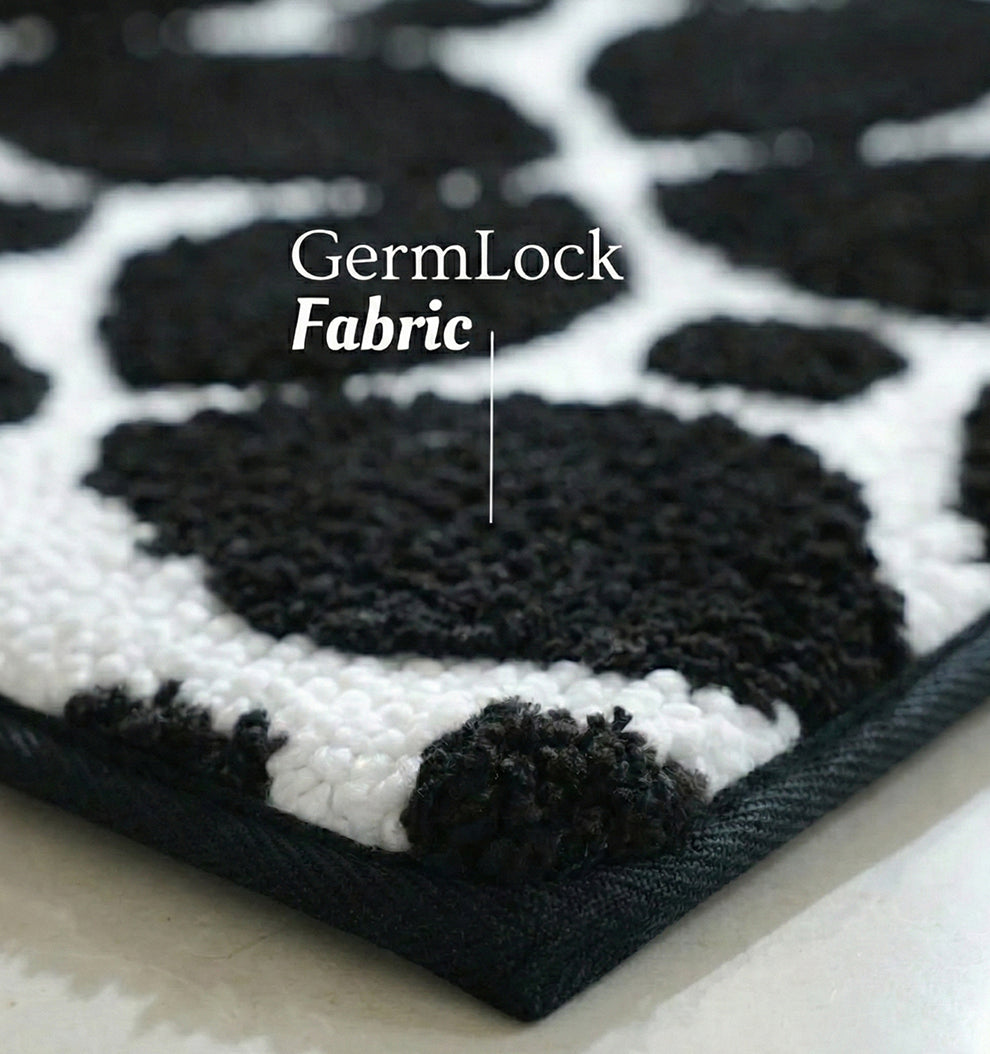 Knitted Geo Diamond Foam Padded Bathmat - Obsidian Noir