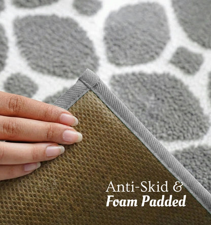 Knitted Geo Diamond Foam Padded Bathmat - Smoky Graphite