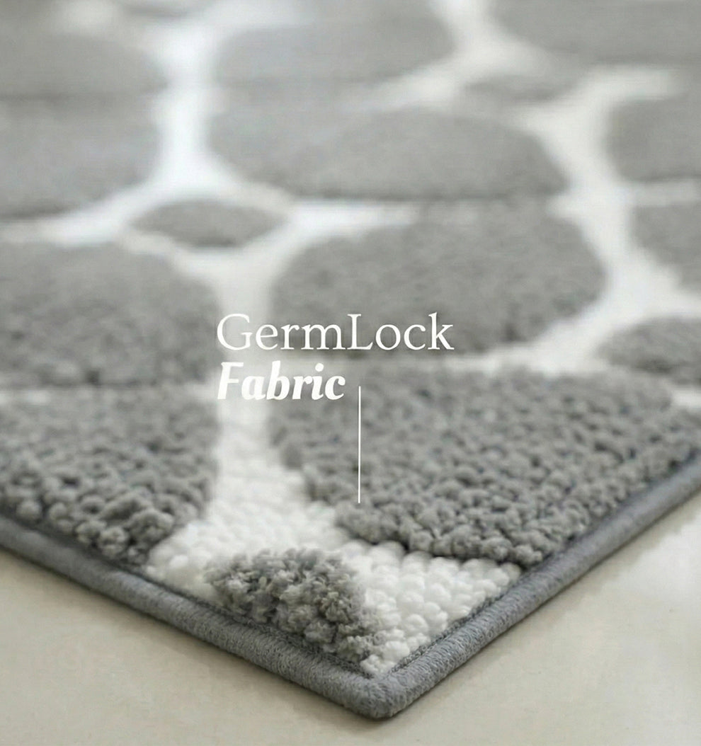 Knitted Geo Diamond Foam Padded Bathmat - Smoky Graphite