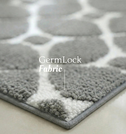 Knitted Geo Diamond Foam Padded Bathmat - Smoky Graphite