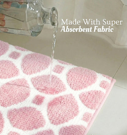 Knitted Geo Diamond Foam Padded Bathmat - Desert Blush