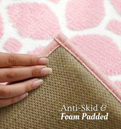 Knitted Geo Diamond Foam Padded Bathmat - Desert Blush