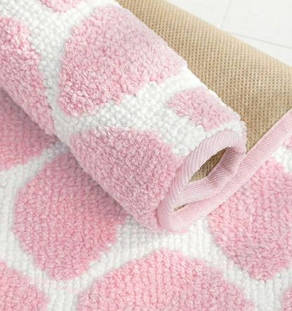 Knitted Geo Diamond Foam Padded Bathmat - Desert Blush