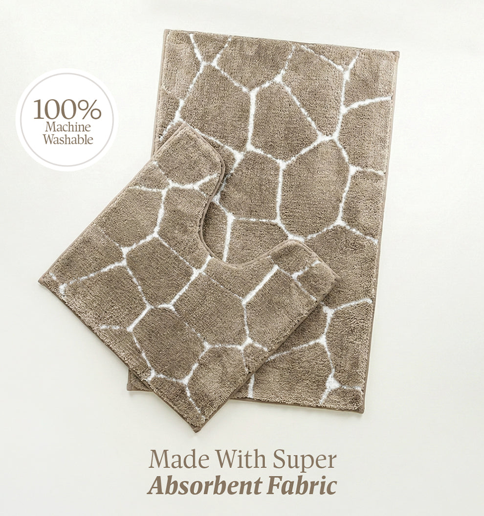 Contour Set Foam Padded Bathmat - Sand Pebble