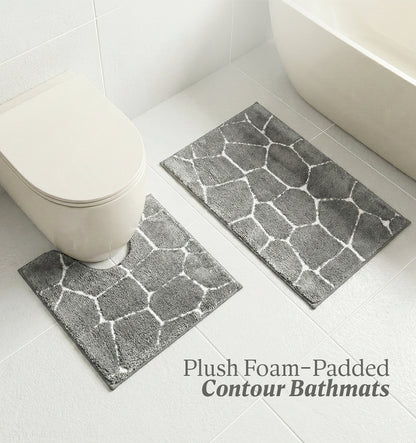 Contour Set Foam Padded Bathmat - Granite Haze