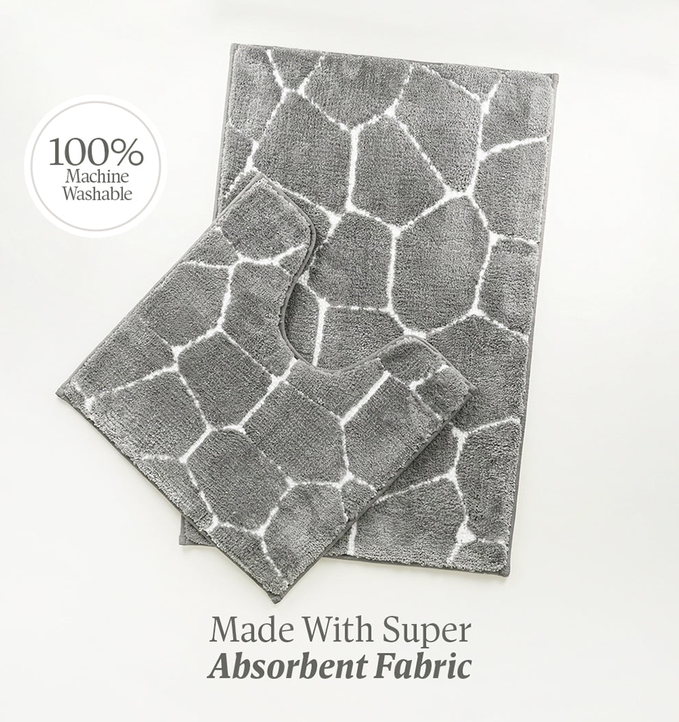 Contour Set Foam Padded Bathmat - Granite Haze