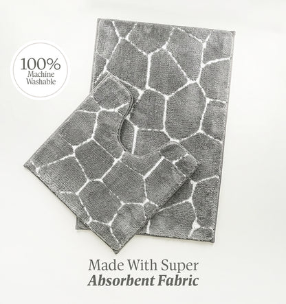 Contour Set Foam Padded Bathmat - Granite Haze