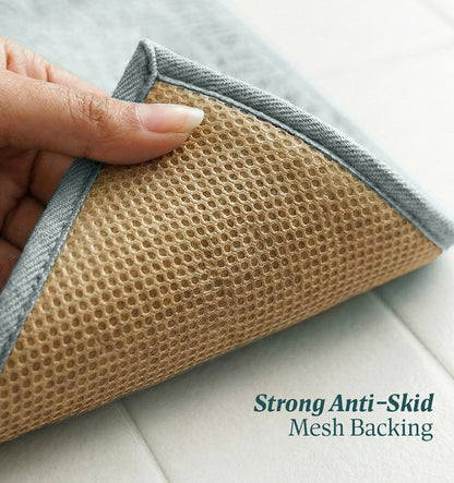Contour Set Foam Padded Bathmat - Lagoon Mist