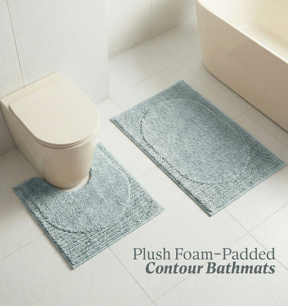 Contour Set Foam Padded Bathmat - Lagoon Mist