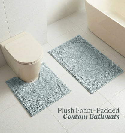 Contour Set Foam Padded Bathmat - Lagoon Mist