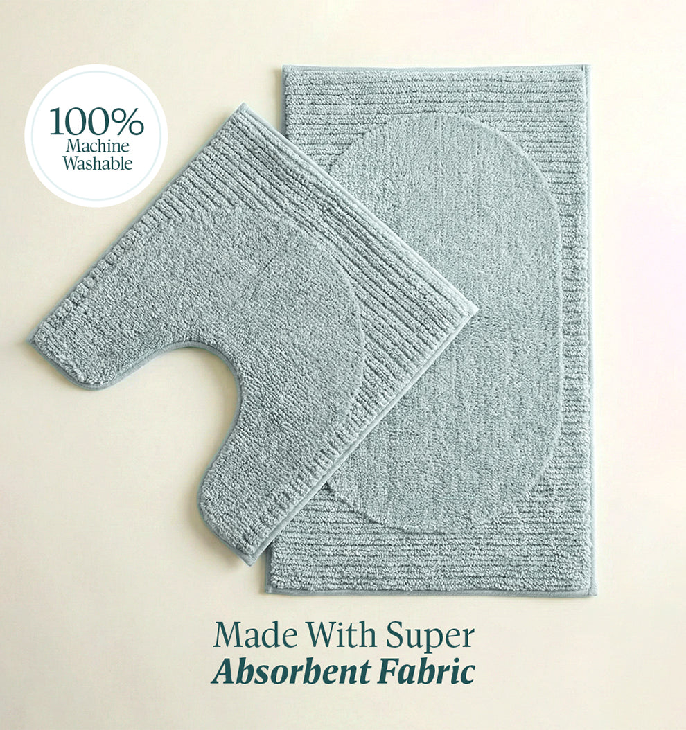 Contour Set Foam Padded Bathmat - Lagoon Mist