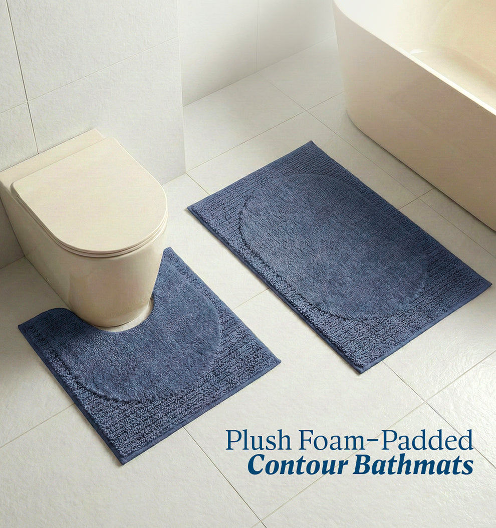 Contour Set Foam Padded Bathmat - Deep Harbor
