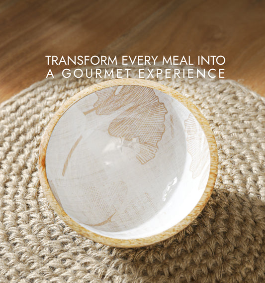 Ivoryglow Inlaid Wooden Bowl Set