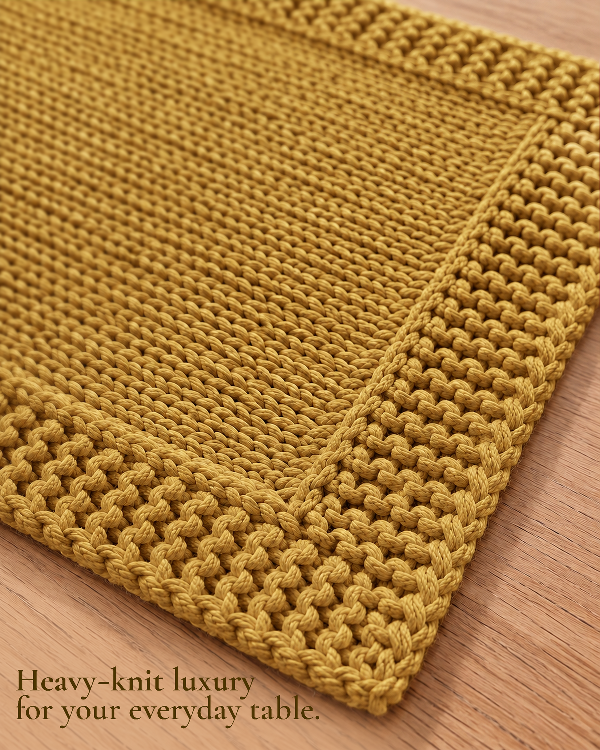 Paudha’s Exquisite Imperial Border Heavy - Knit 100% Ring-Spun Cotton Placemat - Saffron Gold
