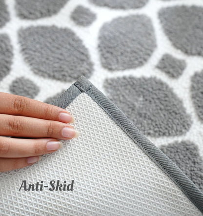 Knitted Geo Luxe Bathmat - Smoky Graphite