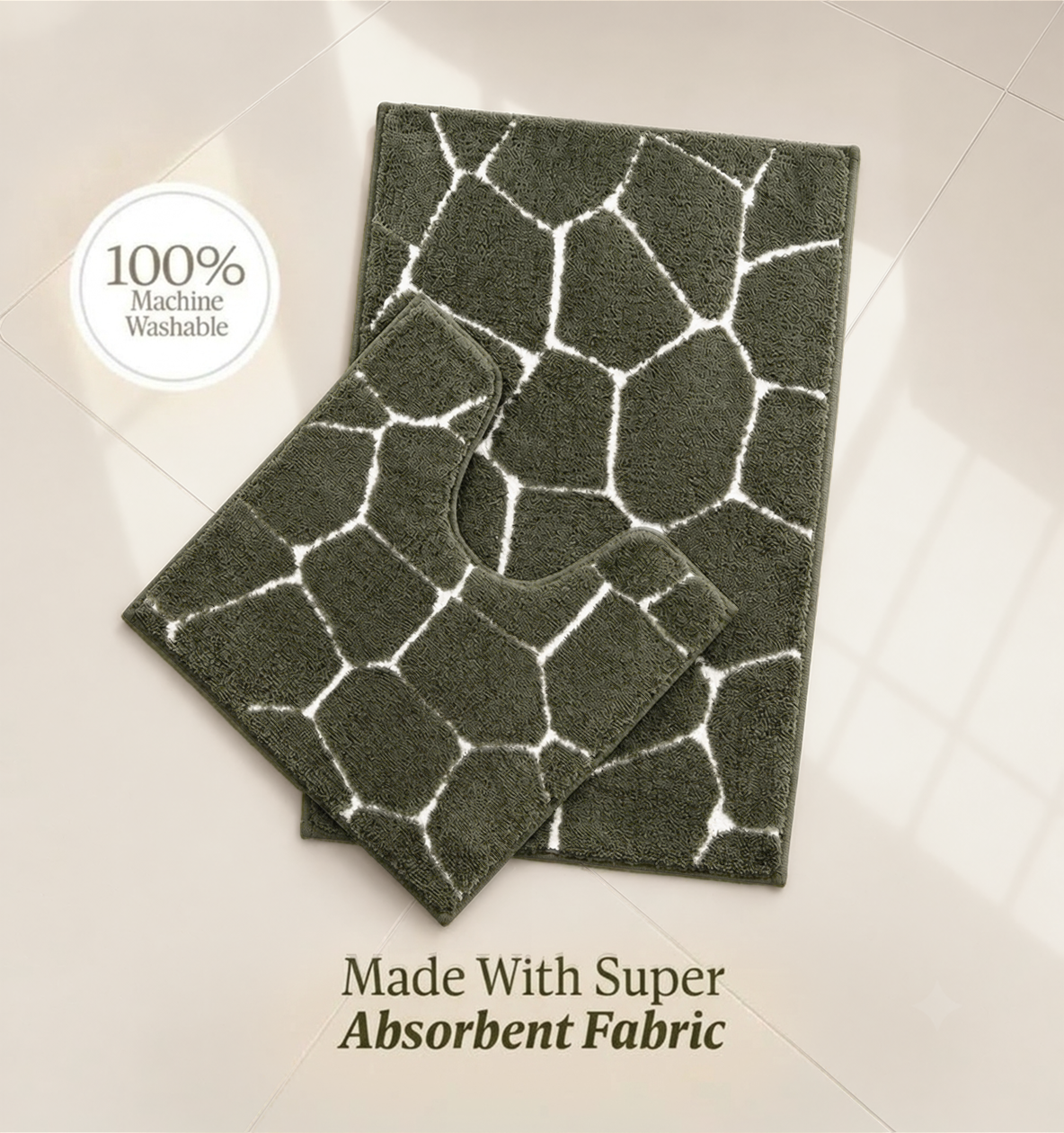 Contour Set Foam Padded Bathmat - Matcha Mist