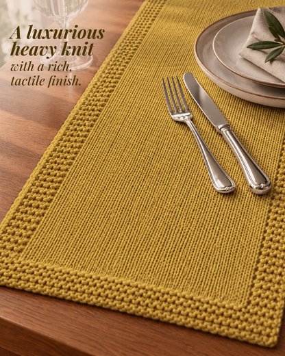 Paudha’s Exquisite Imperial Border Heavy - Knit 100% Ring-Spun Cotton Table Runner - Harvest Amber