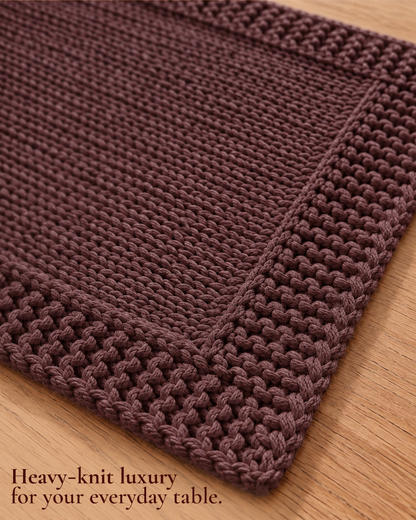 Paudha’s Exquisite Imperial Border Heavy - Knit 100% Ring-Spun Cotton Placemat - Merlot Earth