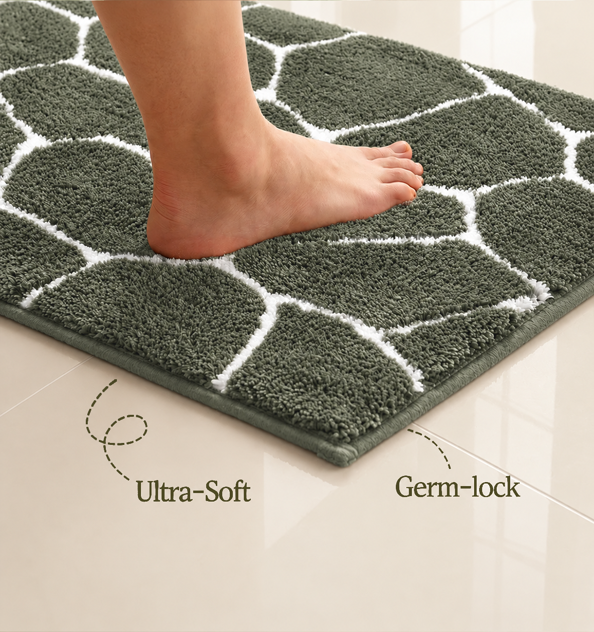 Contour Set Foam Padded Bathmat - Matcha Mist