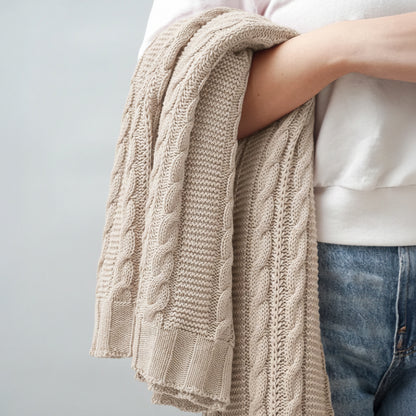 Paudha’s Exquisite Windsor Luxe All-Season Breathable 100% Cotton Knitted Sofa Throw - Nude Meadow