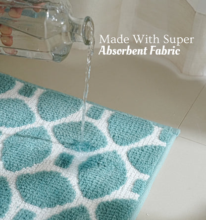 Knitted Geo Luxe Bathmat - Icy Teal