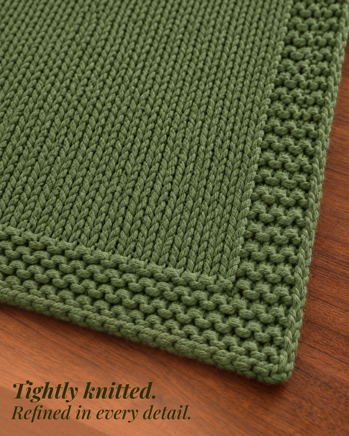 Paudha’s Exquisite Imperial Border Heavy - Knit 100% Ring-Spun Cotton Table Runner - Sage Forest