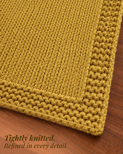 Paudha’s Exquisite Imperial Border Heavy - Knit 100% Ring-Spun Cotton Table Runner - Harvest Amber