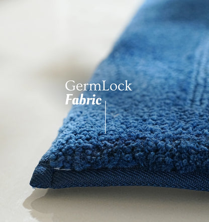 Classic Knitted Border Foam Padded Bathmat - Midnight Indigo