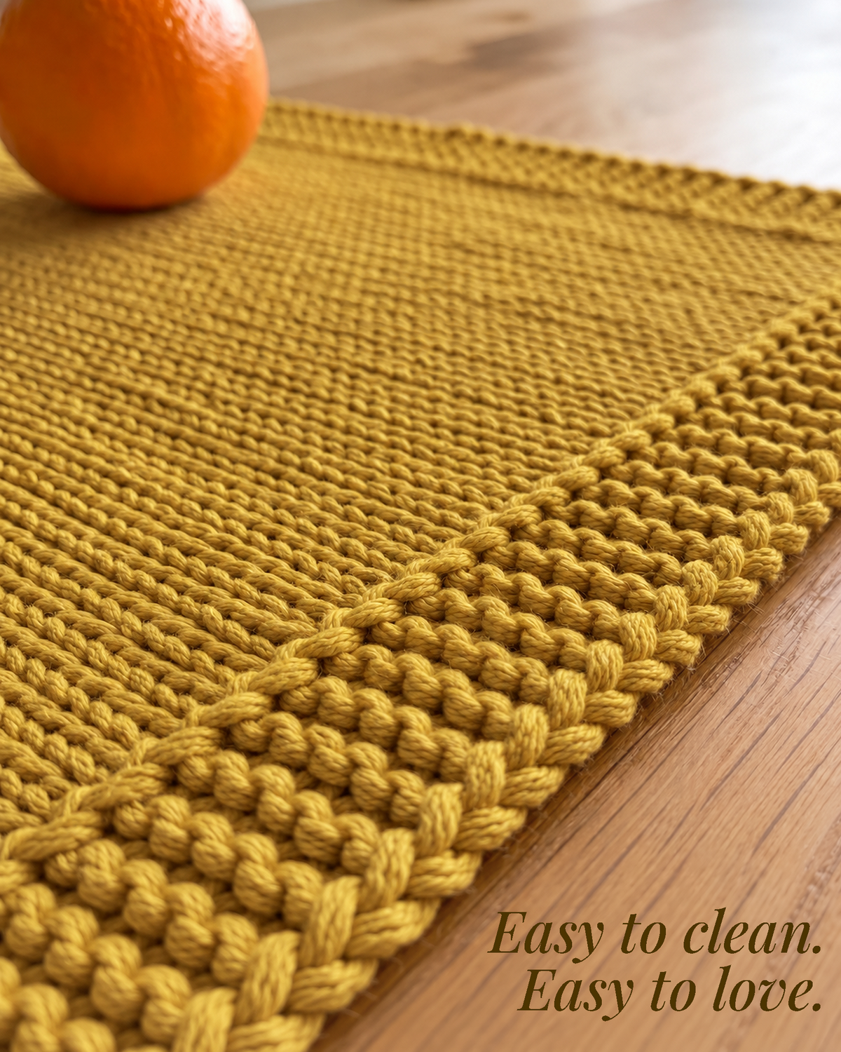 Paudha’s Exquisite Imperial Border Heavy - Knit 100% Ring-Spun Cotton Placemat - Saffron Gold