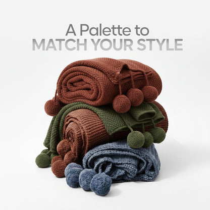 Paudha’s Exquisite All-Season Breathable 100% Cotton Knitted Sofa Throw – Earth Olive