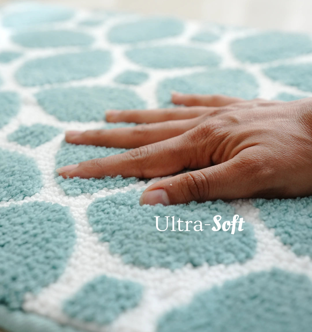 Knitted Geo Luxe Bathmat - Icy Teal