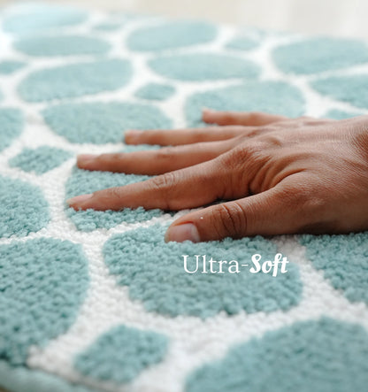 Knitted Geo Luxe Bathmat - Icy Teal
