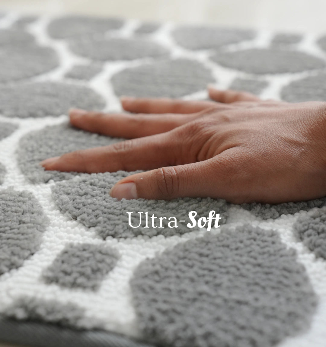 Knitted Geo Luxe Bathmat - Smoky Graphite