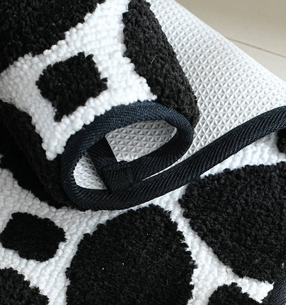 Knitted Geo Luxe Bathmat - Obsidian Noir