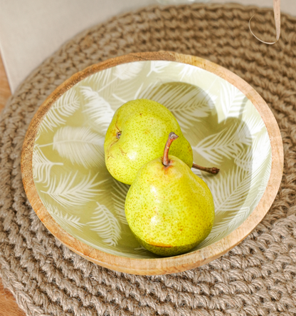 SageNest Inlaid Wooden Bowl