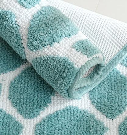 Knitted Geo Luxe Bathmat - Icy Teal
