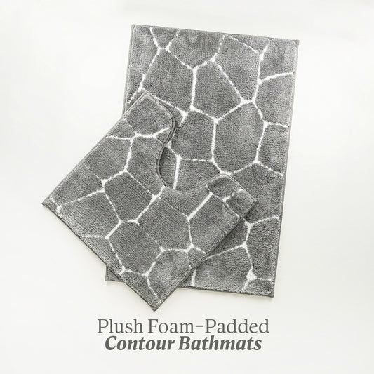 Contour Set Foam Padded Bathmat - Granite Haze