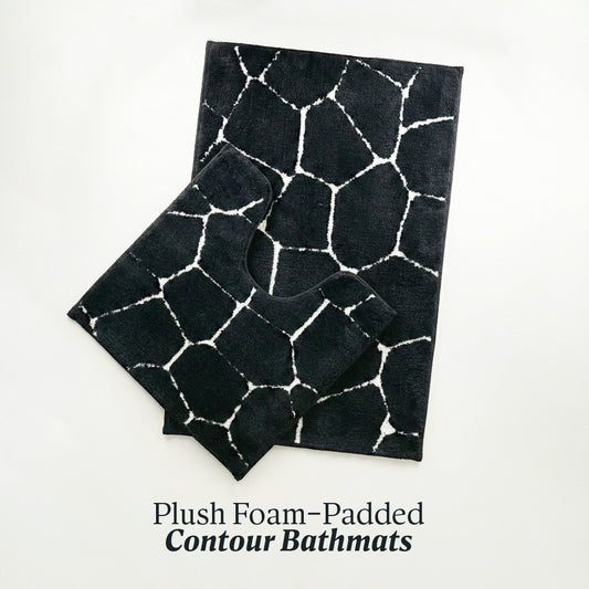 Contour Set Foam Padded Bathmat - Noir Rock