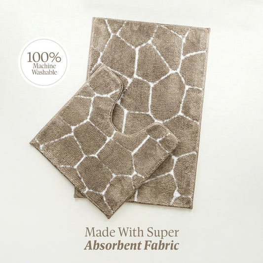 Contour Set Foam Padded Bathmat - Sand Pebble