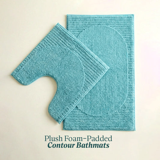 Contour Set Foam Padded Bathmat - Lagoon Mist