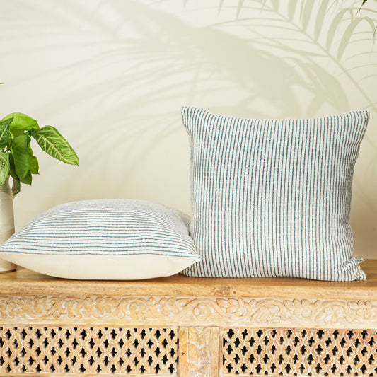 Paudha’s Handcrafted Printed Cotton Cushion Cover – Twilight Thread