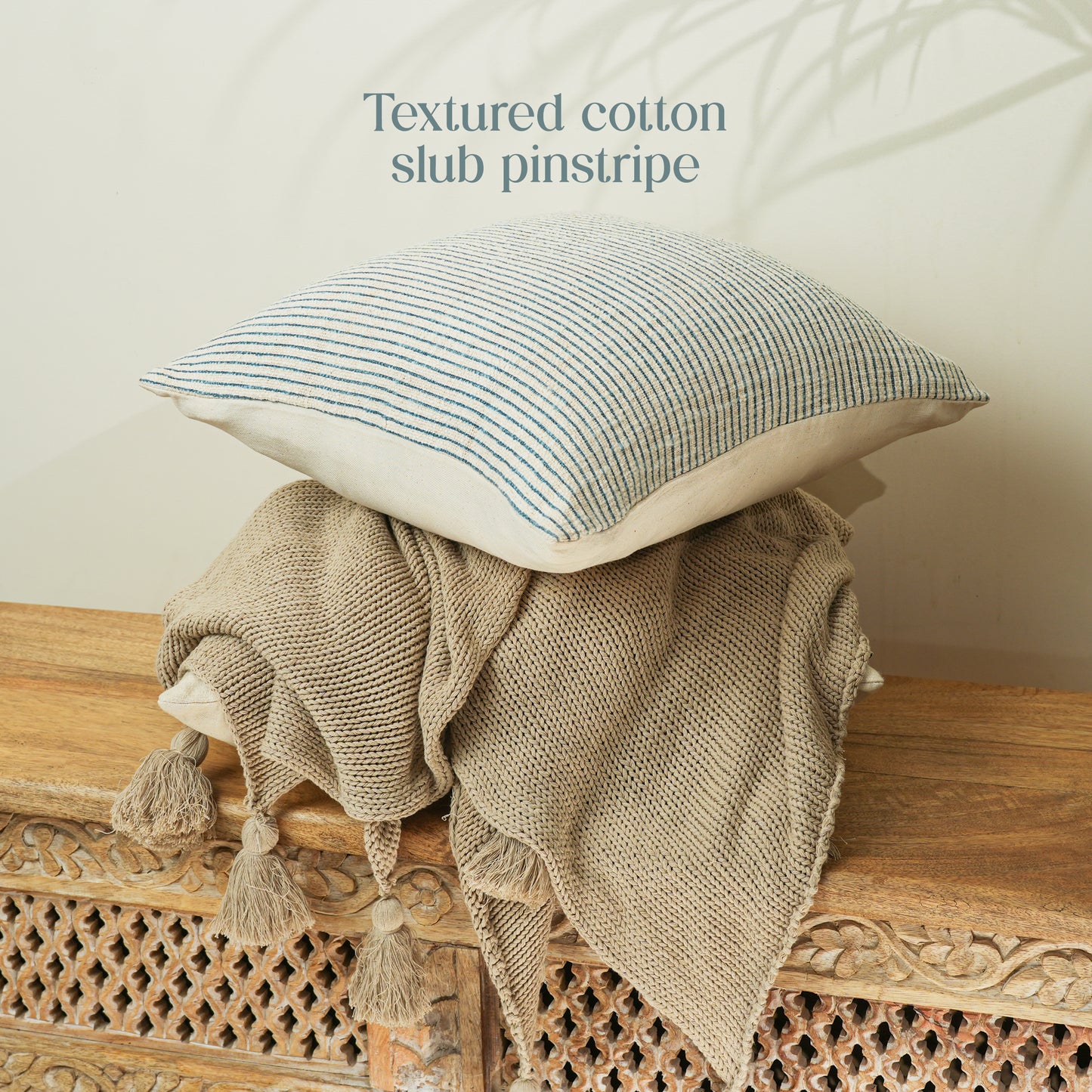 Paudha’s Handcrafted Printed Cotton Cushion Cover – Twilight Thread