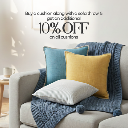 Paudha’s Exquisite All-Season Breathable 100% Cotton Knitted Sofa Throw – Twilight Slate