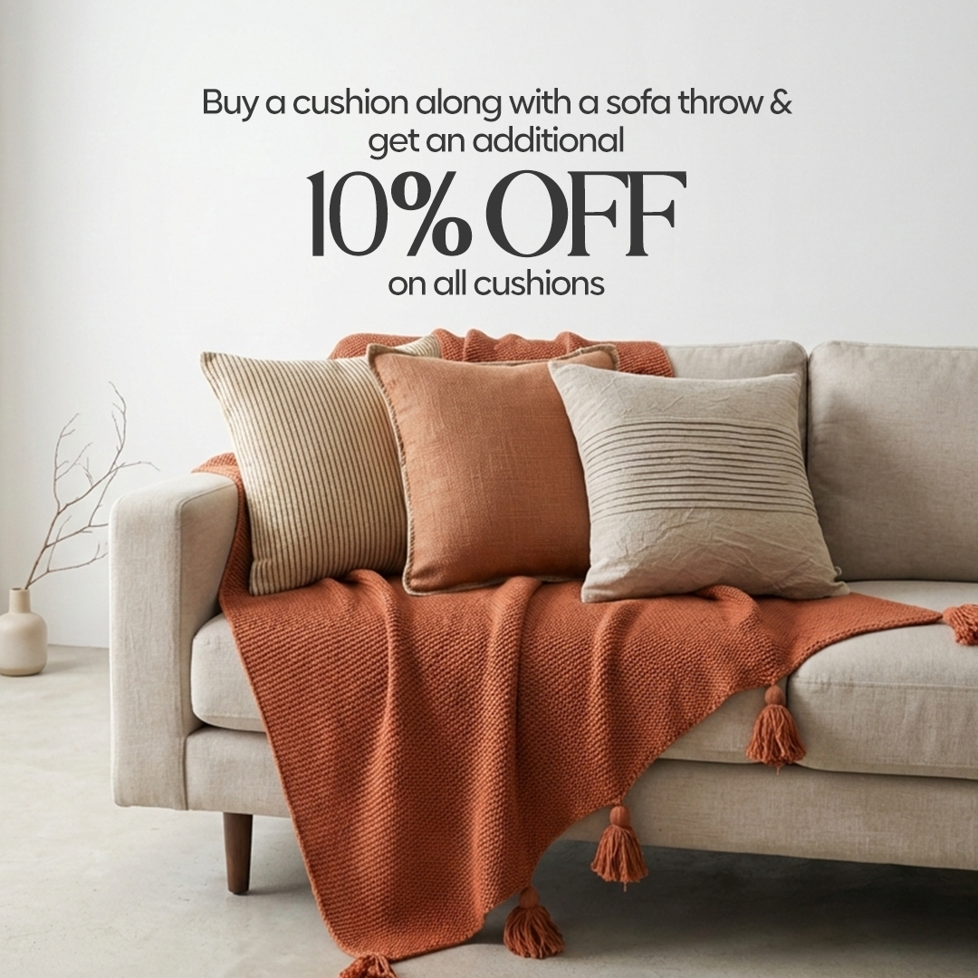 Paudha’s Exquisite All-Season Stripped Breathable 100% Cotton Knitted Sofa Throw - Cinnamon Blaze